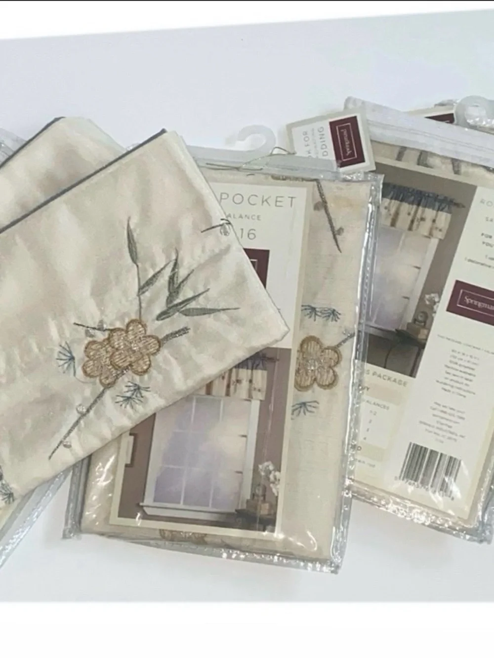 4 Included - Vintage Springmaid Rod Pocket Tailored Valance Satin Touch -